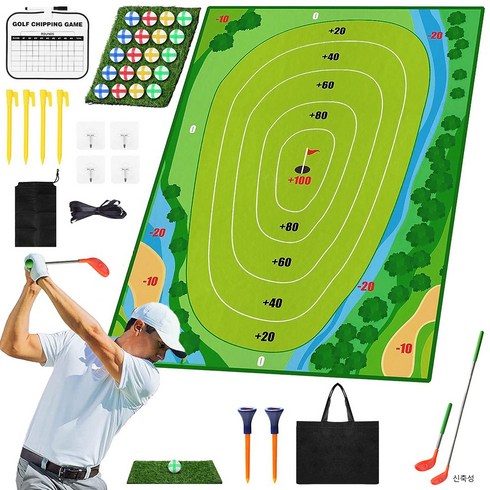 골프 오락 스윙매트 재미있는 골프 게임매트 세트 10종, 1세트
