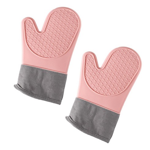 로지 뮤스 주방 실리콘 주방오븐장갑세트, 핑크, 1개