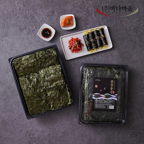 바다마음 먹기좋게 자른 두번구운 즉석 곱창돌김, 80g 이상, 2개