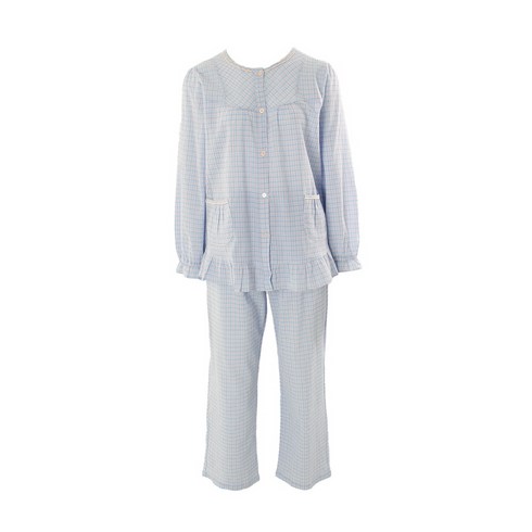 비너스 [비너스]파스텔 선염체크 여성잠옷(BU.GR)-VPA4400W