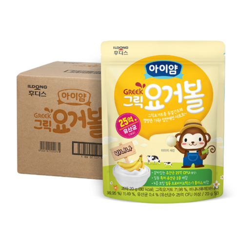 일동후디스 아이얌 그릭 요거볼 20g, 바나나, 10개