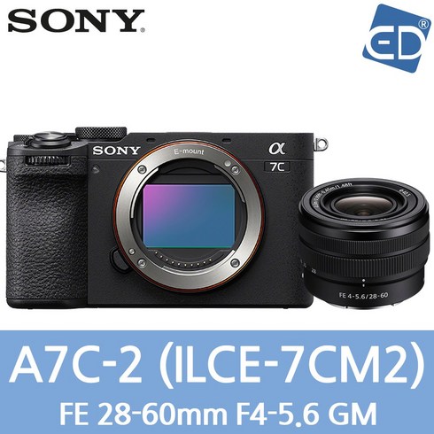 [소니정품] A7C2+FE 28-60mm KIT/A7CII KIT/미러리스 카메라 ILCE-7CM2L /ED, 01 소니 A7C2 FE 28-60mm KIT-블랙