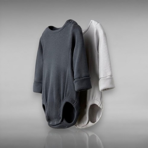 자라 베이비 ZARA BABY 조절 가능한 리브드 바디수트 2개 세트 - 컬러 : 그레이시 266943