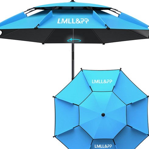 LMLL&PP 특대형 이층 꺽임 3단 접식 낚시파라솔 캠핑 낚시 야외용품 각도조절 방풍 각도 조절 가능 최대우산면 2.6M, 혼합색상