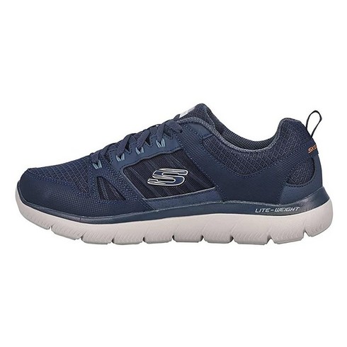 Skechers 남성용 서밋 - 뉴 월드 스니커즈 네이비 가죽/폴리우레탄/메시/블랙 10, Blue