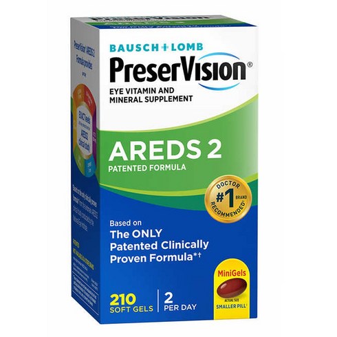 바슈롬 PreserVision 아이비타민 미네랄 AREDS2 Formula Supplement 210정, 1개