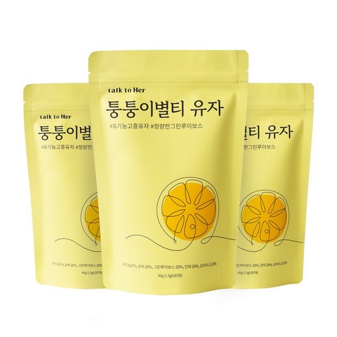 퉁퉁이별티 - 톡투허 퉁퉁이별 유자티, 45g, 30개입, 3개