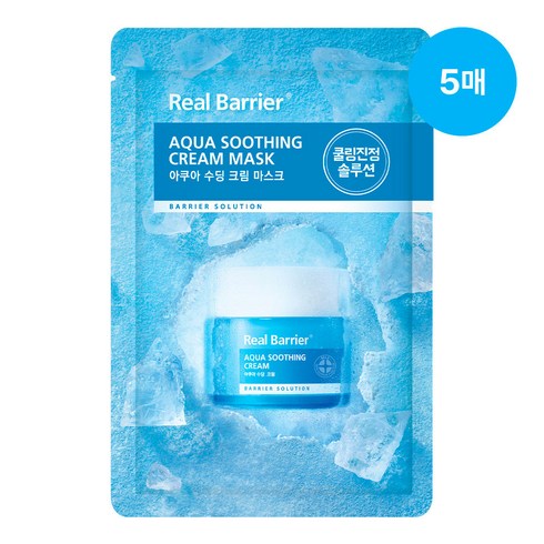 리얼베리어 아쿠아 수딩 크림 마스크 30ml (5매입), 5개입, 1개