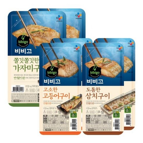 생선구이 - CJ 비비고 고등어구이 60g + 삼치구이 60g + 가자미구이 70g [각 2개씩], 1, 세트, 1개