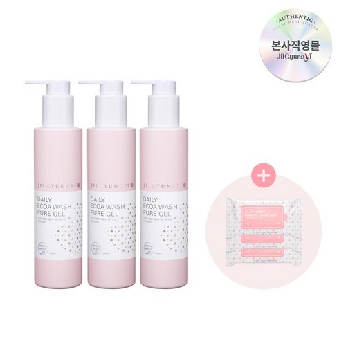 여성청결제 데일리 에코아워시 퓨어젤(200ml) x3 + 페미닌티슈(10매입) x3, 상세설명 참조, 없음