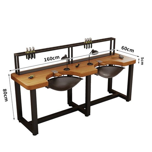 공방 테이블 금속 공예 쥬얼리 커플반지 작업대 홍대, 2인용 / 160x60x80