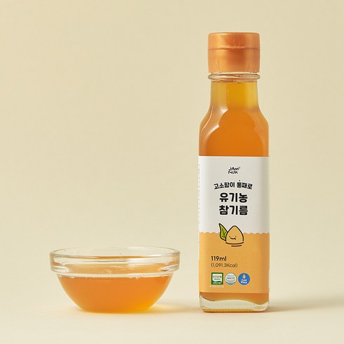 잼먹 유기농 이유식 저온압착 통참깨 돌 아기 참기름 1병, 참깨, 119ml, 1개