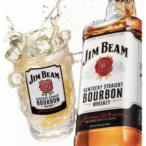 짐빔 선토리 SUNTORY JIMBEAM 자취 신혼 하이볼 잔 2개, 7. G.375ml주류선물세트+컵+블렌더스틱