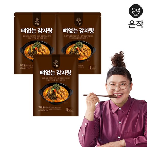 이영자의 뼈없는갈비탕 900g x 8팩 총7.2kg - [온작] 이영자 뼈없는 감자탕 900g 3팩, 없음, 3개