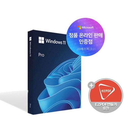 윈도우11구매 - 한국 마이크로소프트 정품 윈도우11 Pro FPP 처음사용자용 영구제품키 설치USB Windows11, ezPDF