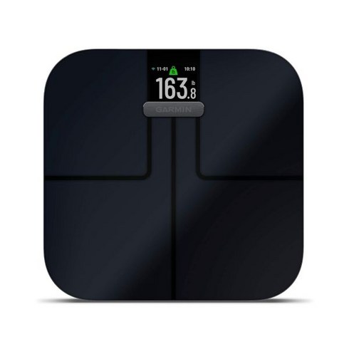 Garmin Index S2 무선연결 스마트 체중계 체지방 근육 골량 체수율 등 측정 블랙 (010-02294-02), Black, Smart Scale