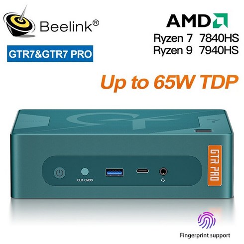 Beelink GTR7 프로 게이밍 미니 PC Ryzen 9 7940HS 최대 65W TDP 지원 오버클럭 및 데스크탑 컴퓨터 사, 01 미국, 03 R7 7840HS-Blue