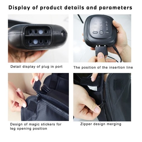 무선종아리마사지기 안마기 순환과 이완 종아리 안마 장치를 위한 공기 압축 다리 회복 체계 발 마사지 기계, 3)AU  Black