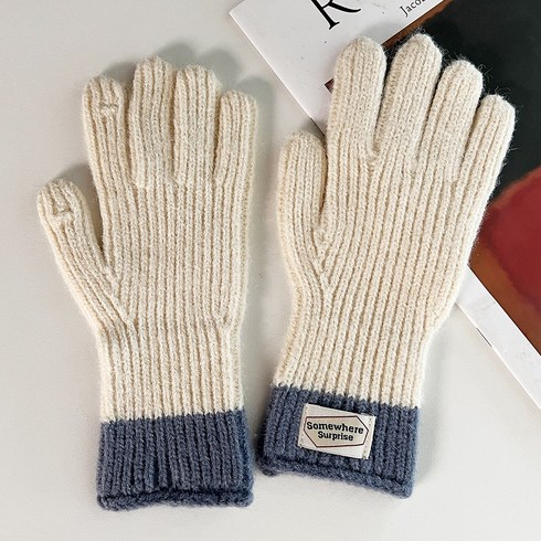 샌디볼리 아동용 웨어 배색 롱 니트장갑 8컬러