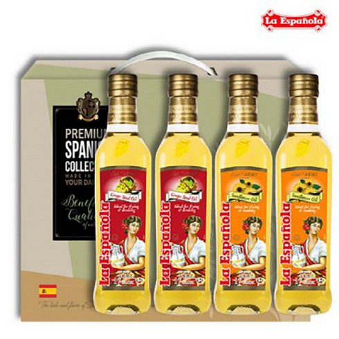 [에스파놀라]포도씨유2병+해바라기유2병 500ml 총4병 선물세트