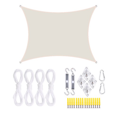 2023년 가성비 최고 홀리데이타프 - BAJIU 타프스크린 홀리데이타프 자외선 차단 그늘막 옥스퍼드 천 그늘막타프 액세서리 세트, 2.5*3m, 아이보리