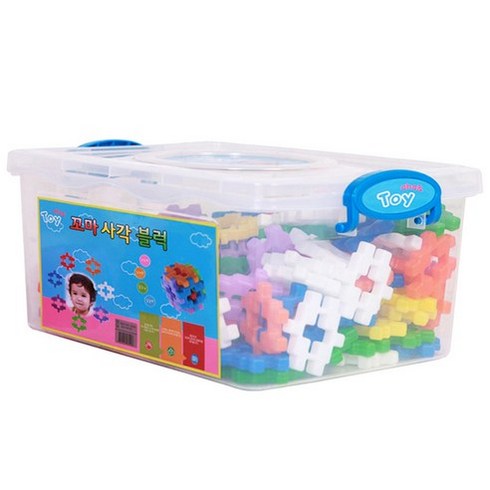 블럭 - 아하토이 꼬마 사각 블럭 200p, 혼합색상, 1세트