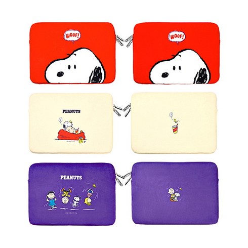 스누피 아이패드 노트북 태블릿 맥북 파우치 가방 슬리브 케이스 11인치 13인치 15인치, 댄싱퍼플