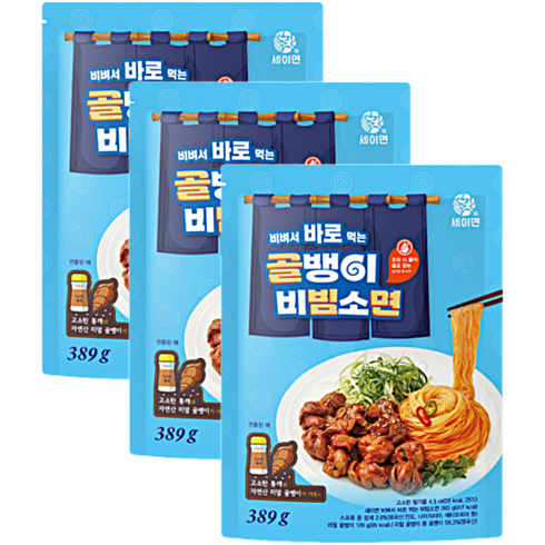 골뱅이무침 - 비벼서 바로 먹는 골뱅이 비빔소면, 389g, 3개