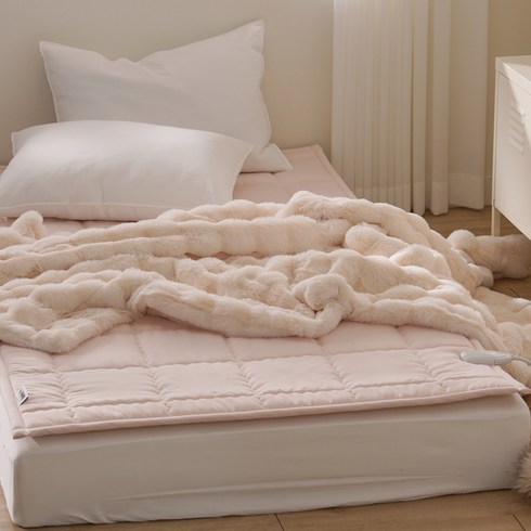 2023년 가성비 최고 잠웰매트 - 24년 한일 달잠 천연 100% 양모 인체감지 탄소매트 양모달잠 파스텔핑크, 싱글 (110x200cm)