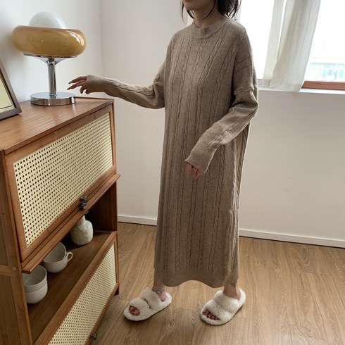 빈티지 등원룩 편한 롱 원피스 3컬러 프리사이즈 임산부 뚱뚱해도 가리는 데일리 가을 겨울 드레스