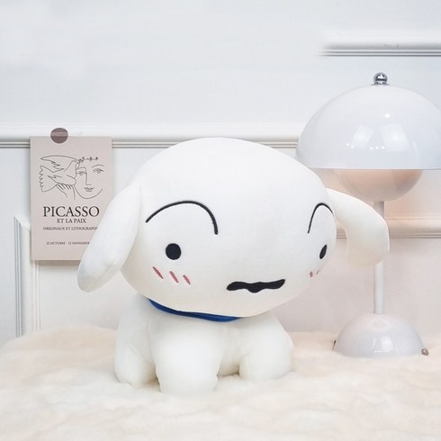 짱구 흰둥이인형 모찌 강아지인형 애착 봉제인형 쿠션, 짱구 흰둥이 인형 25cm