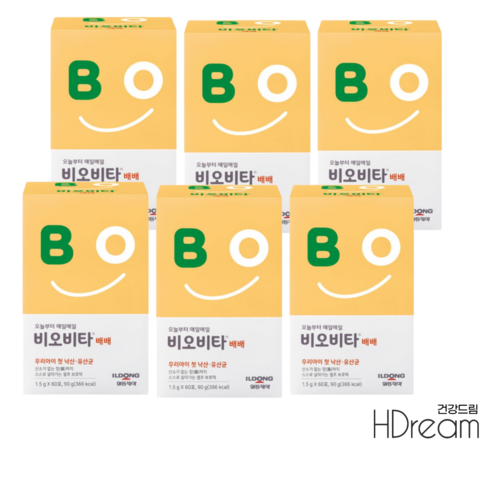 비오비타 배배 유아 낙산균 유산균 분말 스틱, 90g, 6개