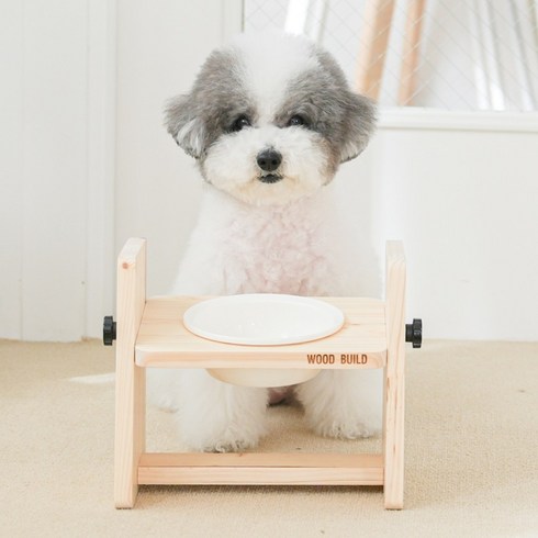 강아지 고양이 높이 조절 식탁, 도자기 그릇, 1개