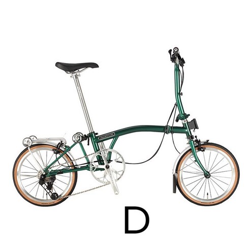 2023년 가성비 최고 바이크스 - 미니벨로 자전거 접이식 폴딩 바이크스 트라이폴드 초경량 유사 브롬톤 7단, 16인치, D. 그린/70mm