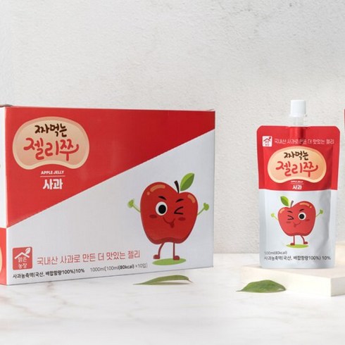 맑은농장 짜먹는 젤리쭈 사과/포도(100ml×10입 1box), 10개, 100ml, 단품,단품