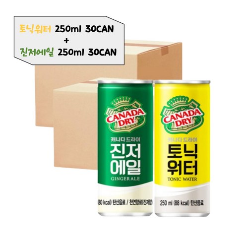 위스키구매 - 캐나다 토닉워터 진저에일 하이볼 탄산수 60캔 청량감 식품, 300개, 250ml