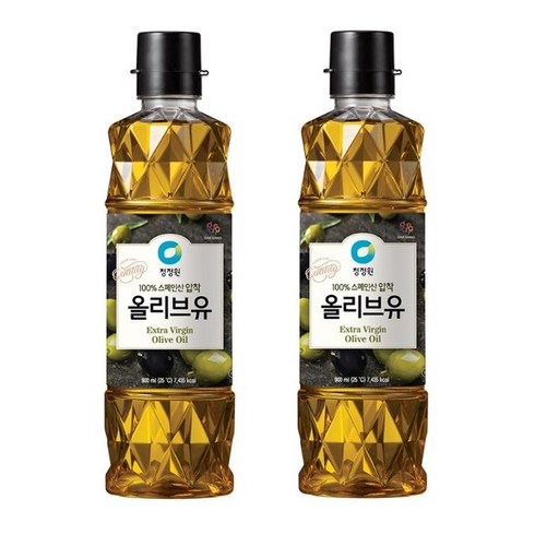 청정원올리브유 - 청정원 엑스트라버진 올리브유, 900ml, 2개