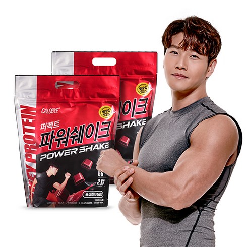 칼로바이 퍼펙트파워쉐이크 포대유청 WPC 초코맛 단백질보충제 프로틴, 2kg, 2개