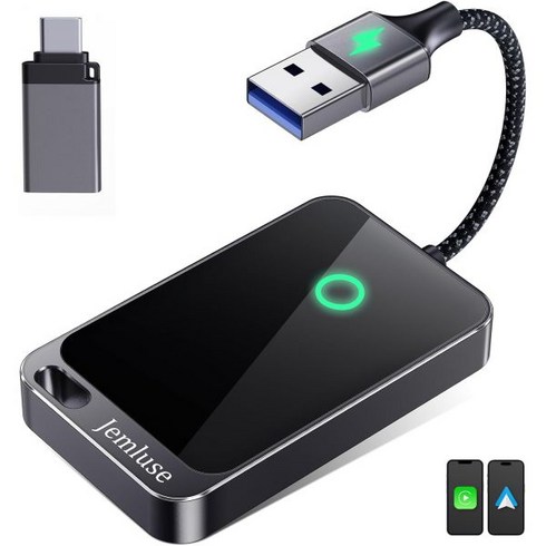 미국 직배송 프리미엄 안드로이드 오토 티맵 네비게이션 카플레이 Jemluse 2-in-1 Wireless CarPlay & Android Auto Adapter Faster Con, 2 in 1 Cosmic Gray