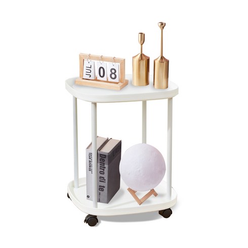 2023년 가성비 최고 가습기 트롤리 - 마벨인홈 다용도 무빙 트롤리 보조 테이블 선반 2단, 화이트