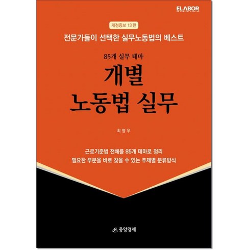 노동법임종률 - 개별 노동법 실무, 최영우, 중앙경제