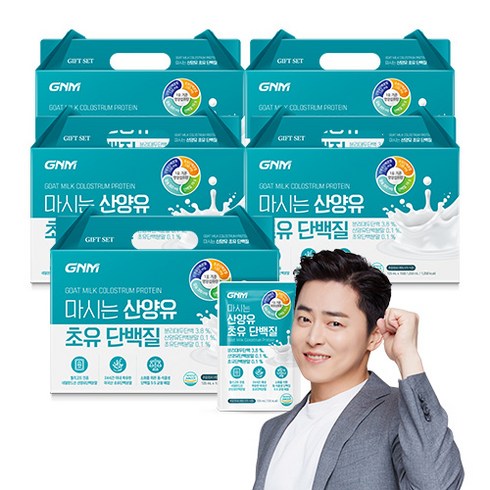 [단백질음료] GNM 마시는 초유 산양유 단백질 프로틴 단백질보충제 쉐이크, 1.25L, 5개