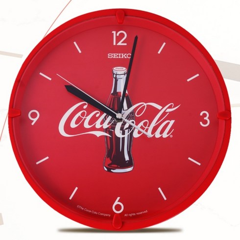 세이코SEIKO X 코카콜라 일본정품 한정판 무소음 12인치 패션인테리어벽시계 QHA901R, 레드 QHA901R