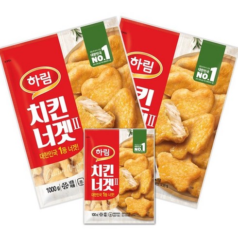 하림 치킨너겟세트, 1kg 2개 + 100g, 1세트, 0개, 0g