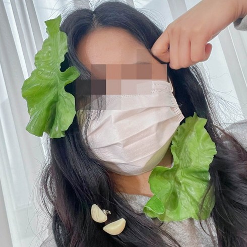 웃긴선물 상추 마늘 헤어핀 특이한 집게핀