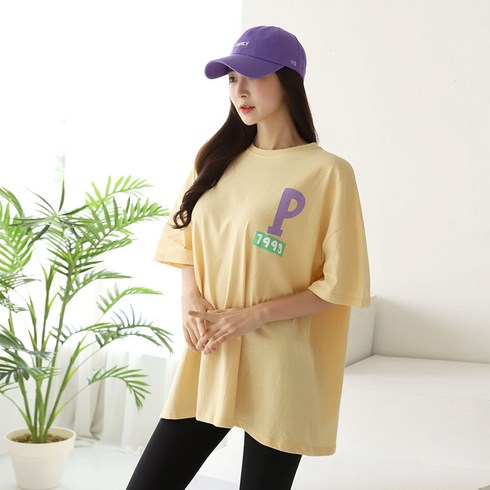 스테이미 P 오버핏 롱티셔츠