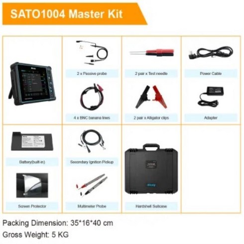 2022 Micsig 디지털 태블릿 오실로스코프 SATO1004 업그레이드 ATO1104 100MHz 4CH 오실로스코프 자동차 진단 터치 스크린, AU