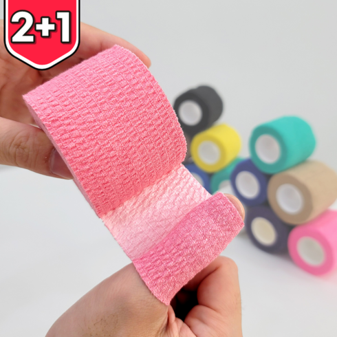 샤카스포츠 훅그립 테이프 [2+1 구성], 핑크 로즈 / 5cm x 6.9m