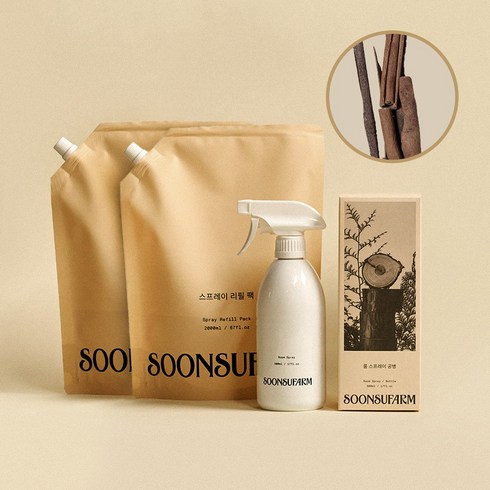순수팜 계피 스프레이 리필, 2L, 2개