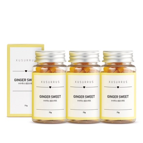 [수수루스] 입덧캔디 진저 - 임산부 선물 유기농 수제사탕 건강간식, 75g, 3개